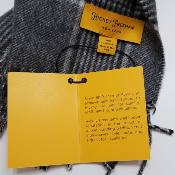 NWT Hickey Freeman Glen Plaid Cashmere Scarf - Picture 6 of 8